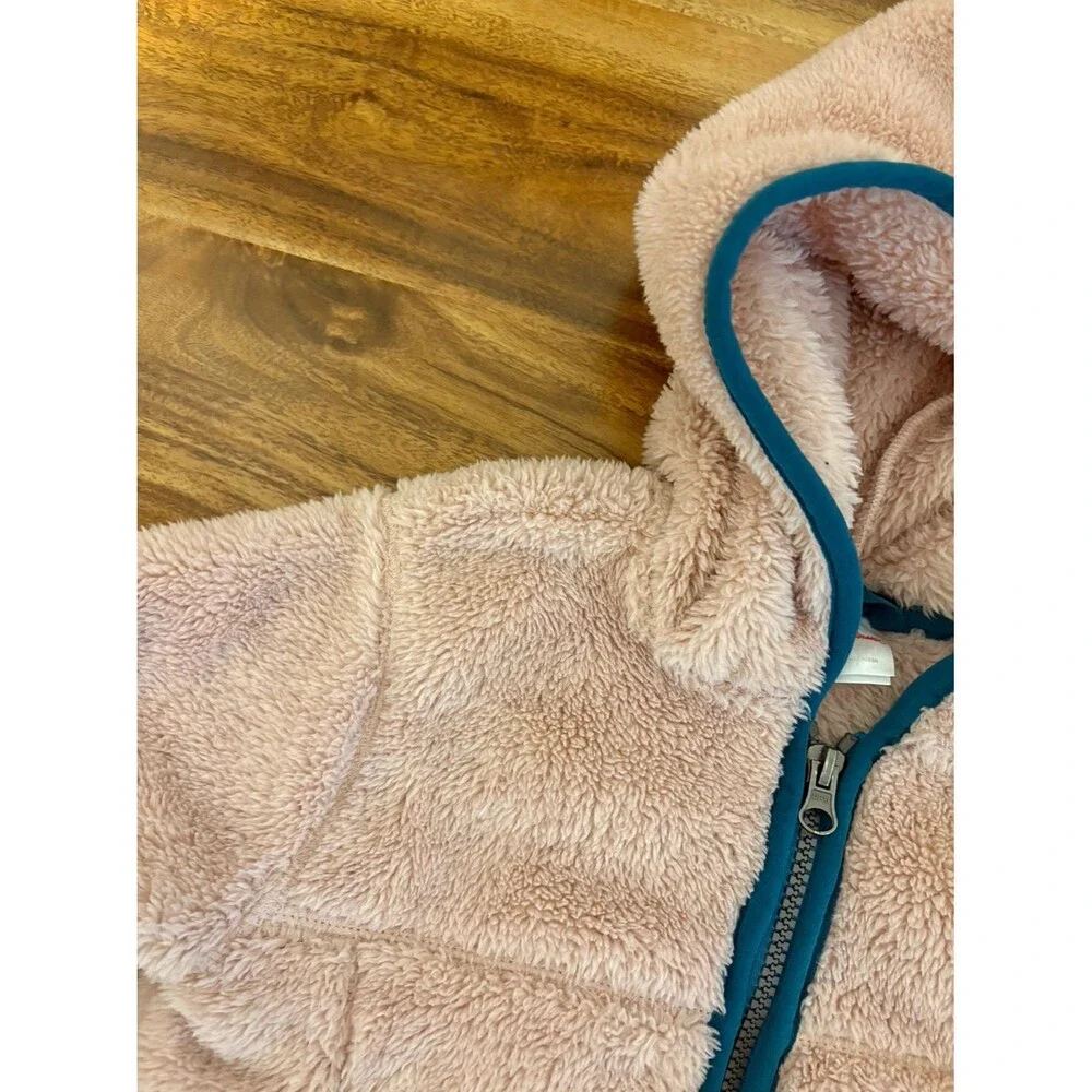 Hanna Andersson Marshmallow Fleece Jacket, Pink with Teal Trim, Size 3T